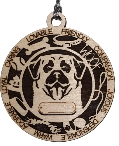 Vista 105 de Adorno de Navidad personalizado para perro Cavalier King Charles Spaniel, redondo de 3 pulgadas, madera cortada con láser de 2 capas, nombre y texto