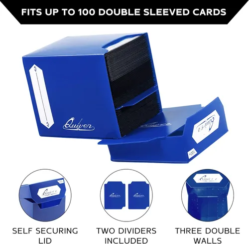 Vista 2 de Quiver Time Paquete de cartas coleccionables azules y fundas para cartas que se adapta a Magic: The Gathering Cards y otros TCG – 100+ caja