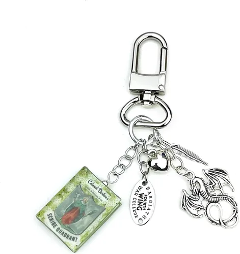 Vista 33 de CUARTA ALA Rebecca Yarros Mini Bolsa de libro Clip Llavero Monedero Mochila Cierre Cierre Licenciado Mercancía UPICK