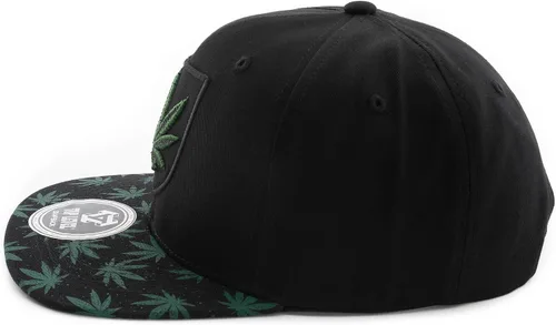 Vista 5 de Gorra de béisbol bordada con diseño de hojas de marihuana y cannabis