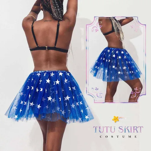 Vista 4 de TWINKLEDE Falda del 4 de julio, falda patriótica de tutú para el Día de la Independencia, falda de baile para mujeres y niñas
