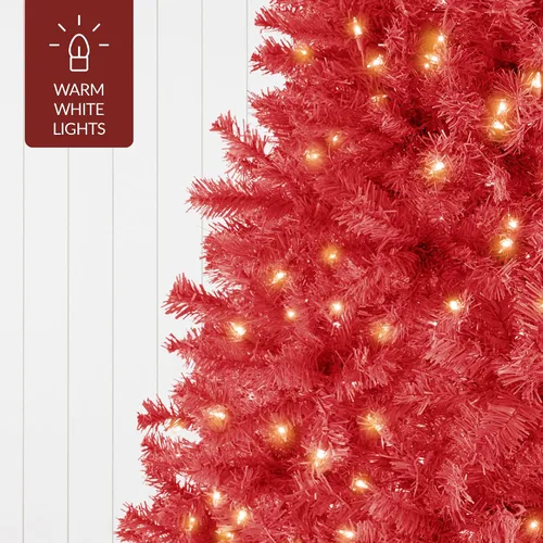 Vista 77 de Best Choice Products Árbol de Navidad azul bebé preiluminado de 6 pies, decoración navideña artificial completa con 947 puntas de rama, 250 luces