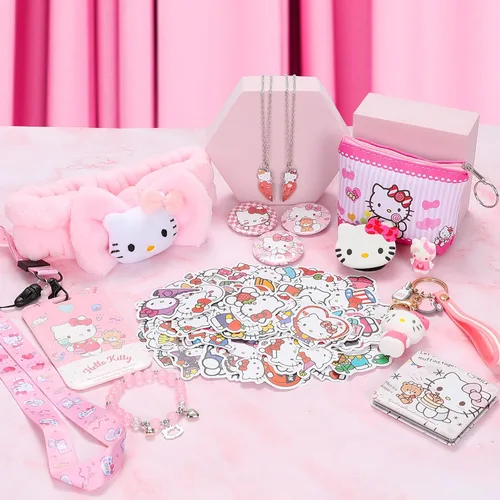 Vista 2 de Togolkap Regalos de gatitos para niñas, juego de regalos de fiesta para niñas, incluye mochila con cordón, cartera pequeña, pulsera, llavero