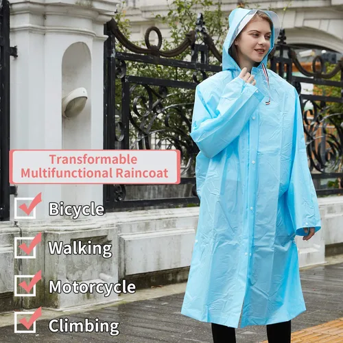 Vista 2 de Impermeable de EVA multifuncional, poncho de lluvia transformable unisex