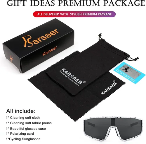 Vista 6 de Karsaer Visison - Gafas de sol polarizadas para ciclismo, equitación, deportes, hombres y mujeres, para Moutain Baseball MTB