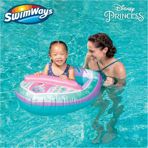 Vista 4 de Swimways Disney Princess Ariel - Vehículo acuático inflable para niños a partir de 3 años