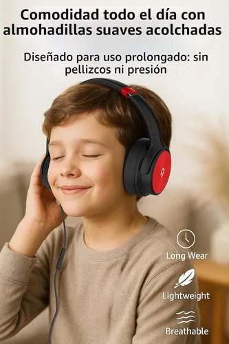 Vista 4 de ADOOPE Auriculares con cable USB C de diadema con micrófono, sonido estéreo de alta fidelidad, almohadillas aislantes de ruido, ajuste cómodo
