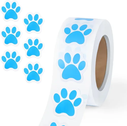 Vista 15 de 500 calcomanías coloridas con estampado de patas, calcomanías autoadhesivas de pata de perro de 1 pulgada 6 Colors for Kids Crafts, Student
