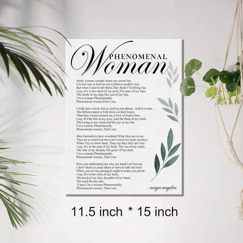Vista 2 de Lienzo inspirador para pared, diseño de mujer fenomenal motivacional, impresión en lienzo feminista positiva, pintura en lienzo para oficina, hogar