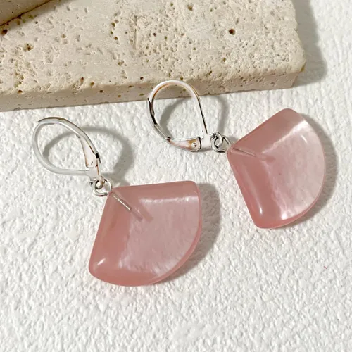 Vista 2 de Aretes colgantes con piedras preciosas geométricas para mujeres y niñas