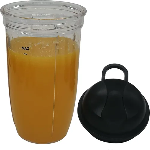 Vista 4 de Vaso de viaje de repuesto con tapa de 18 onzas y para llevar, compatible con mezcla NutriBullet Blender de 1200 W (ZNBF30500Z/ZNBF30400Z/NBF70500)