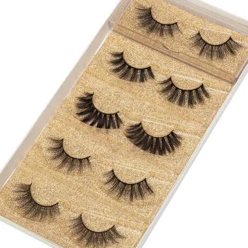 Vista 4 de DYSILK Pestañas postizas de visón, 5 pares de pestañas de aspecto natural