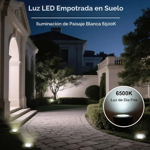 Vista 6 de 7W 6500K 6-Inch 120V LED Outdoor Landscape Ground Lights 4 Pack Blanco