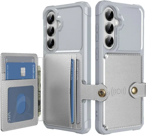 Vista 125 de Funda para Samsung Galaxy S21 Ultra con tarjetero, compatible con soporte magnético para automóvil, resistente a los golpes, resistente, suave, TPU