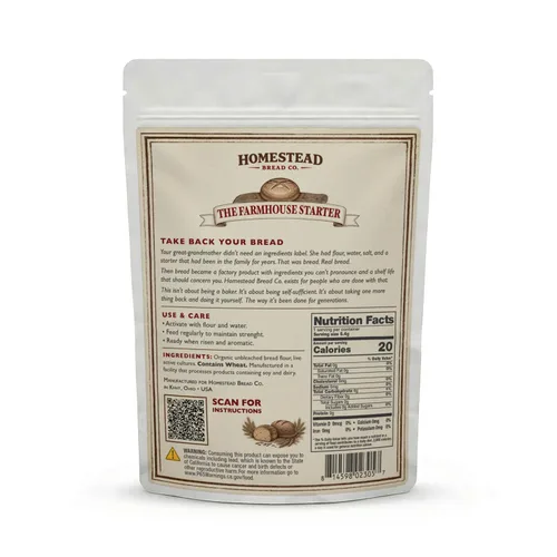 Vista 2 de Homestead Bread Co. Cultivo básico de masa madre de granja - Iniciador de masa madre deshidratada con cultivos activos para pan casero, hornear