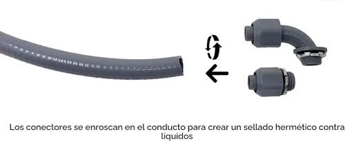 Vista 8 de Sealproof Conjunto de Látigo de Alimentación, Conducto Eléctrico Flexible Hermético a Líquidos No Metálico de 1/2 Pulgada x 6 Pies y Cable