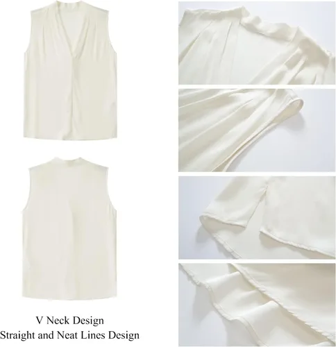 Vista 8 de COLD POSH Mulberry Silk Tank Tops for Women Basic Camisole Soft Lingerie Cami Sleeveless Blouse Summer Spring Luxury Cool Top