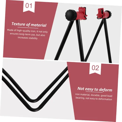 Vista 7 de INOOMP Práctico soporte de bicicleta de material de hierro refuerzo espesado para bicicletas Rack Garage