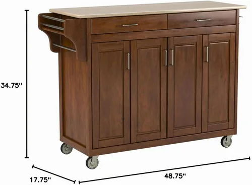 Vista 13 de Carrito gabinete de cocina, de Home Styles Create-a-Cart, Madera Noble, Roble cottage