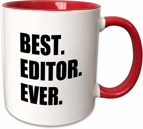 Vista 10 de 3dRose mug_179777_4 Best Editor Ever - divertido regalo de orgullo de trabajo para el mejor trabajo de edición del mundo, taza negra de dos tonos