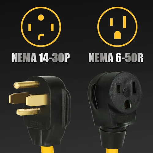 Vista 2 de Cable adaptador para soldador PLIS NEMA 14-30P a 6-50R Amarillo