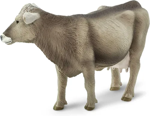 Vista 6 de Safari Ltd. Figura de vaca suiza marrón – Figura detallada de plástico de 5.25 pulgadas – Divertido juguete educativo para niños, niñas y niños a