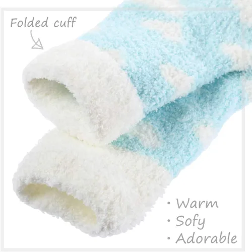 Vista 3 de Plush Slipper Socks Women - Colorful Warm Fuzzy