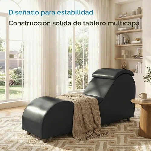 Vista 6 de Mjkone Elegante silla de yoga, tumbona curvada para adultos, color negro