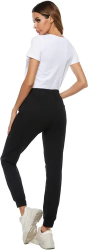 Vista 6 de AvaCostume Pantalones deportivos de algodón elástico para mujer con bolsillos
