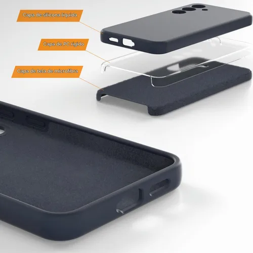 Vista 2 de Diseñado para Galaxy S24+Plus Carcasa, de silicona líquida, de gel, a prueba de golpes, con suave forro de microfibra, compatible con Galaxy S24