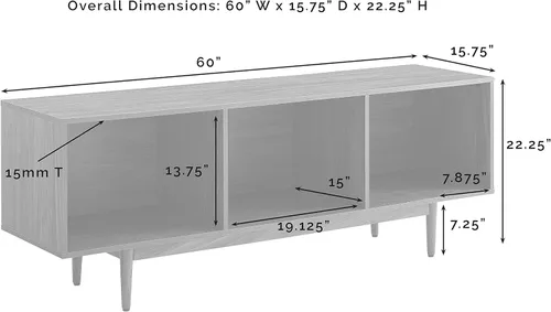 Vista 6 de Crosley Furniture Liam - Soporte para TV de almacenamiento de discos grande