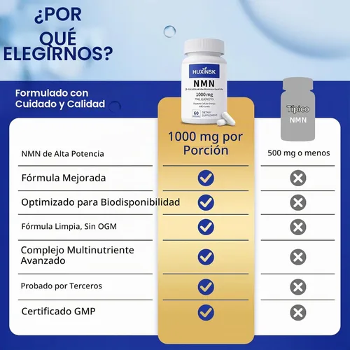 Vista 6 de Suplemento NMN 1000 mg, NMN liposomal 4 en 1 para suplemento NAD+ 60