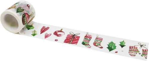 Vista 15 de Wrapables Diseños Decorativos Washi Cinta de Enmascarar, 0.787 in x 16.4 ft, Trenes de Navidad