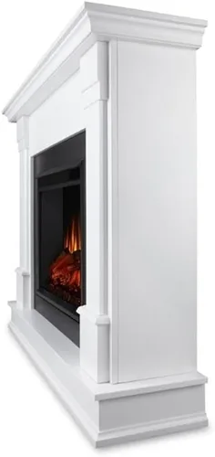 Vista 4 de Real Flame Silverton - Chimenea eléctrica de 48 pulgadas con repisa para sala de estar o dormitorio, inserto de chimenea calentador reemplazable
