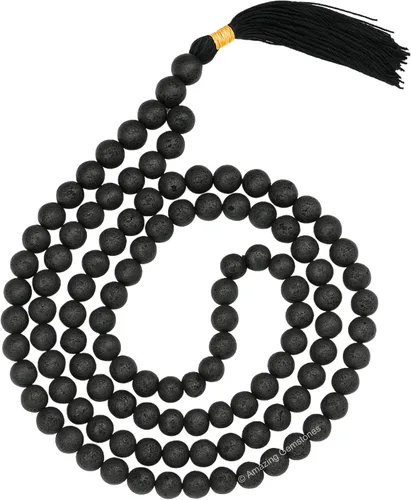 Vista 13 de Collar y Pulsera de Cuentas de Oración Japa Mala de Amazing Gemstone, 108 Cuentas para Meditación turquesa (African Turquoise)