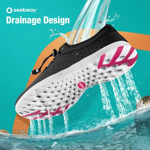 Vista 5 de SEEKWAY Zapatos de agua para hombre y mujer, secado rápido, zapatos acuáticos descalzos, playa, caminar, kayak, canotaje, deportes acuáticos SP006