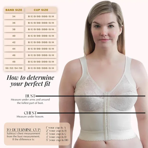 Vista 3 de Front Closure Longline Bra 9603 Made in USA Wire-Free Comfort wBack Support Soft Cups Everyday Confidence 34B58H