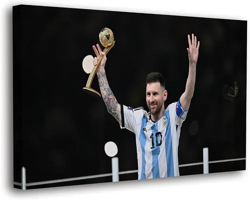 Vista 20 de SpiritualHands Lionel Messi - Póster en lienzo de Messi Argentina, póster de fútbol de Leo Messi para dormitorio de niños, 8 x 12 pulgadas, listo