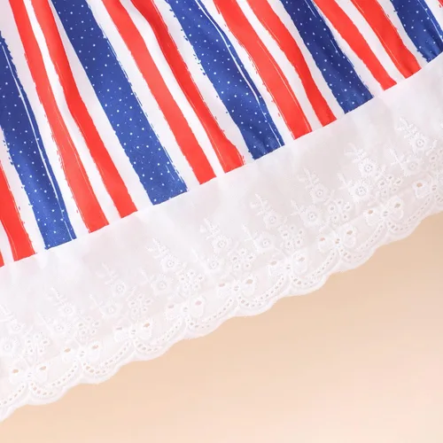 Vista 5 de Vestido para niñas del 4 de julio, con bandera americana, patriótico, estrellas, rayas, vestidos para el Día de la Independencia para niños de 1 a 8
