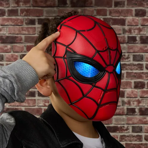 Vista 5 de Marvel Studios Spider-Man: Máscara brillante Wisecrackin' de New Day, juguete electrónico de juego de rol, máscara de disfraz de superhéroe