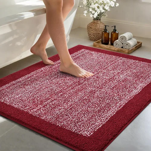 Vista 41 de Alfombras de baño de 17 x 24 pulgadas, antideslizantes, lavables, color gris, para bañera, tapete de baño para baño, tapete suave y absorbente