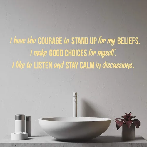 Vista 4 de Pegatinas de pared inspiradoras para decoración, citas – Pegatinas de vinilo con texto en inglés «Motivational Positive Mental Strength