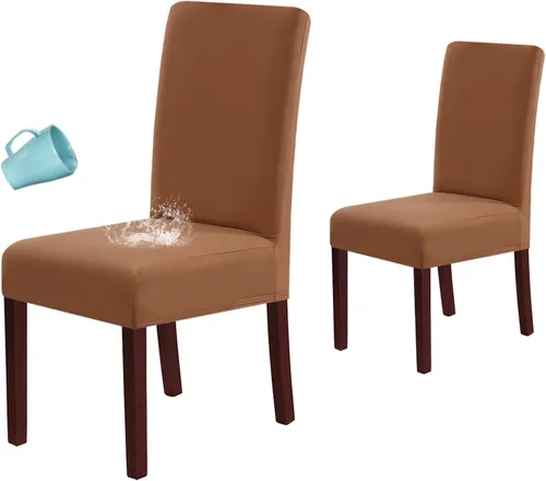 Vista 17 de H.VERSAILTEX Juego de 4 fundas 100% impermeables para sillas de comedor, fundas elásticas para sillas de comedor, fundas protectoras para sillas
