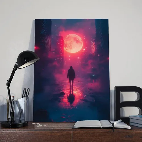 Vista 8 de Vaporwave Glitch Wall Art – Cyberpunk Aesthetic Poster – Retro Futuristic Synthwave Print Poster Canvas Artwork Prints Rustic Farmhouse Decorations