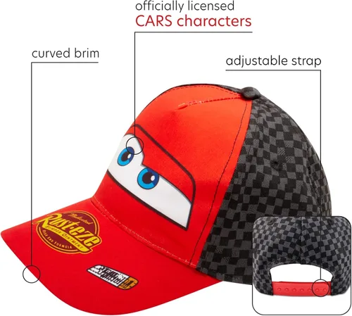 Vista 2 de Disney Pixar Boys Cars Lightning McQueen Hat - Piston Cup Baseball Cap ToddlerBoy