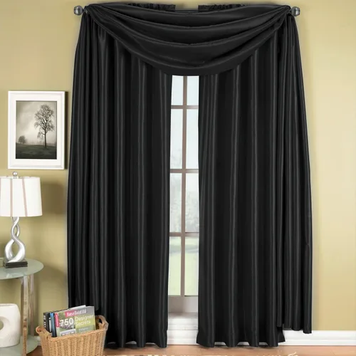 Vista 16 de Royal Hotel Bedding Soho - Cenefa con festón negro, patrón sólido de 35 x 30 pulgadas