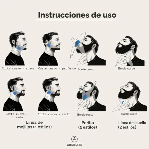 Vista 3 de Aberlite ClearShaper 3.0 - Kit moldeador de barba con dos lápices de barbero - Herramienta de moldeado premium - 100% transparente Muchos estilos