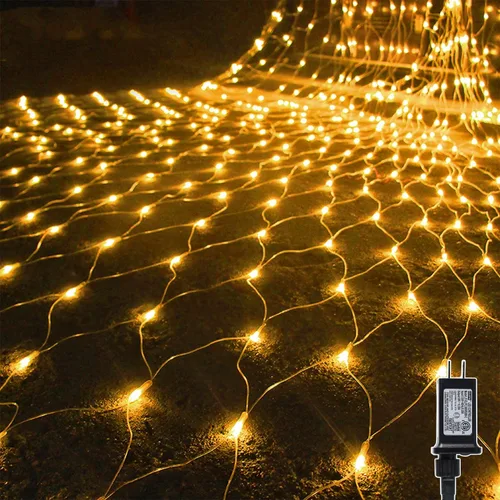 Vista 13 de Waterglide - Luces de red de San Valentín para exteriores, 12 x 5 pies, 360 luces LED de malla con 8 modos de iluminación, luces impermeables