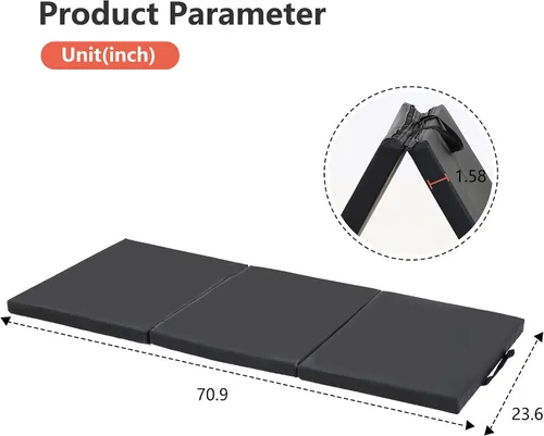 Vista 7 de PayLessHere Esterilla de gimnasia plegable para hacer rodadas, estirar, yoga y artes, piel sintética gruesa, para interiores y exteriores