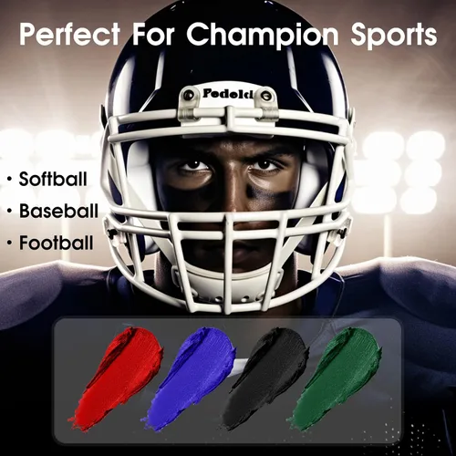 Vista 6 de BOBISUKA Barra de pintura negra para la cara y el cuerpo, palitos negros para deportes, béisbol, softbol, fútbol, kit de pintura negra